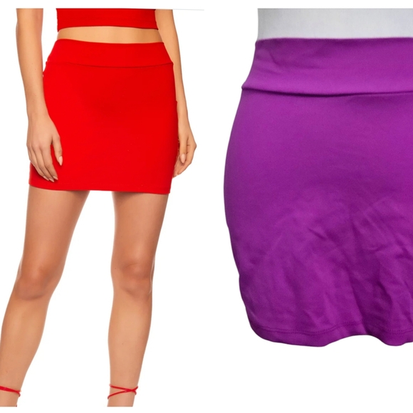 SUSANA MONACO essential mini skirt In Purple. Size XS - Picture 1 of 13